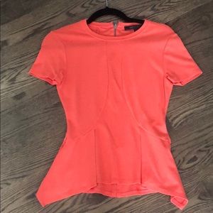 Coral BCBGMAXAZRIA Peplum Top